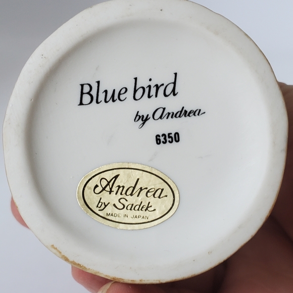 Vtg Andrea by Sadek Baby Bluebird Porcelain Bird Figurine #6350 made in Japan - Picture 5 of 8